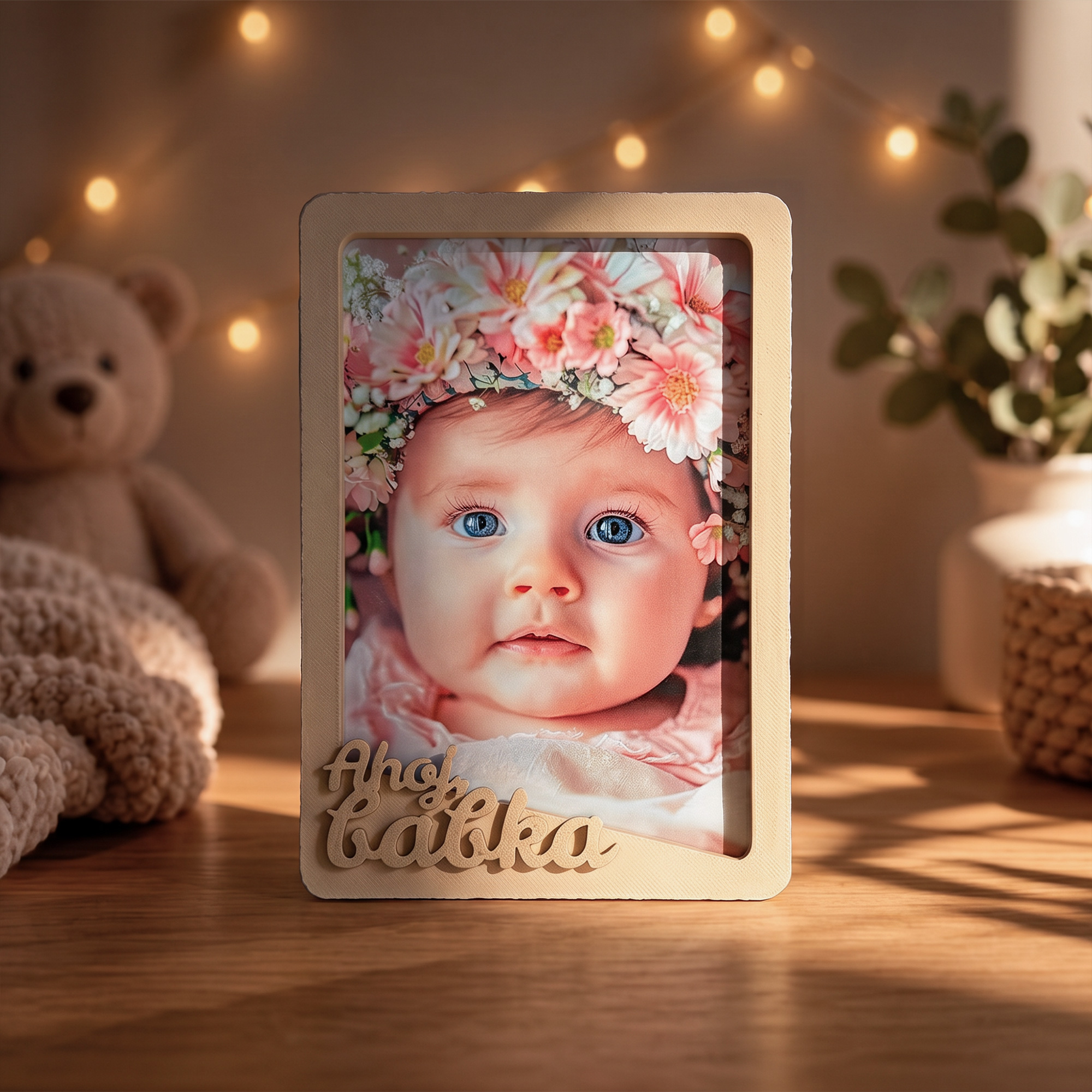 3D fotorámik pre foto 10x15 - Beige - Babka