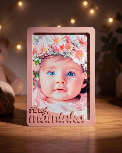 3D fotorámik pre foto 10x15 - Dusty Pink - Maminka