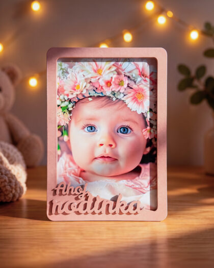 3D fotorámik pre foto 10x15 - Dusty Pink - Rodinka